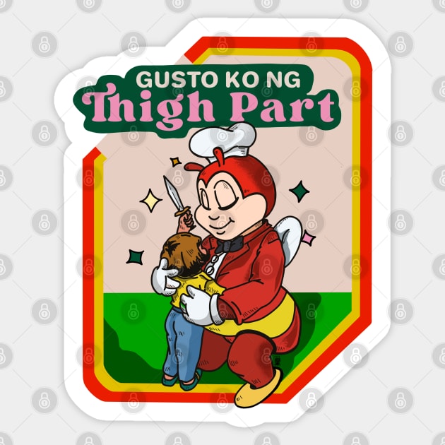 JOLLIBEE CHICKEN FILIPINO HOODIE MUG Sticker by Aydapadi Studio